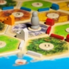 Close-up of the game's pieces on the board