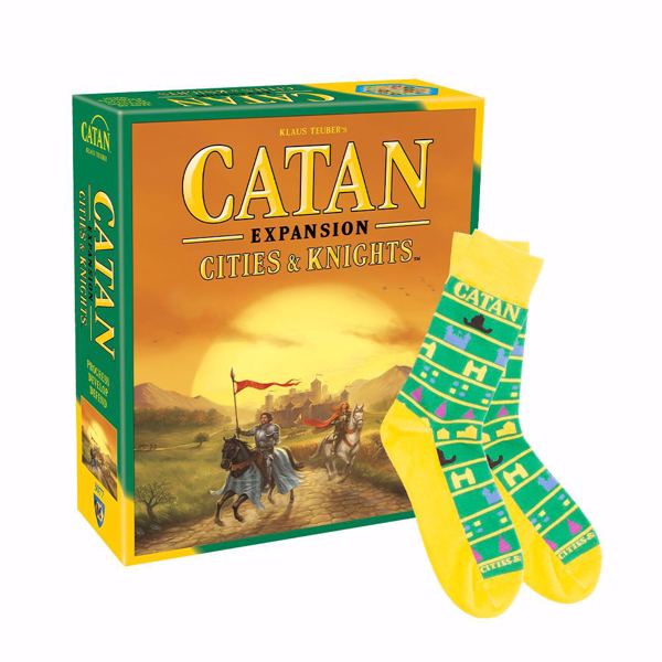 Cities & Knights Catan Game Expansion and Cities & Knights Socks Bundle