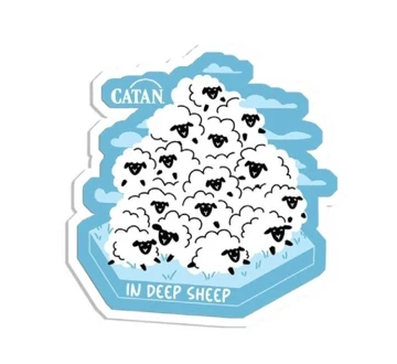 Image of a In Deep Sheep Magnet with a Catan logo on it