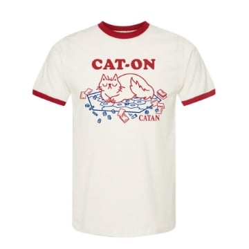 vintage white tee with CAT-ON graphic