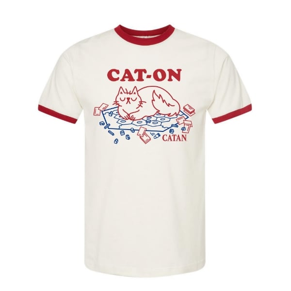 vintage white tee with CAT-ON graphic